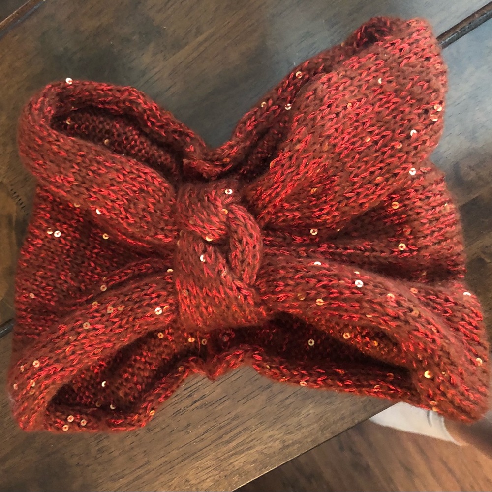 Orange Sequined Ear Warmer